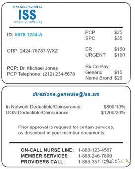 Carte d'assurance maladie de Saint Marin